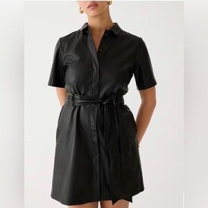 J Crew Button-front faux-leather dress, Size XS